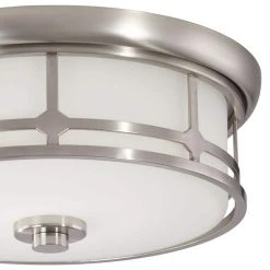 Home Decorators Collection Portland Court 14 in. Brushed Nickel LED Flush Mount Ceiling Light -Home Decorators Soldes brushed nickel home decorators collection flush mount lights 23952 66 1000