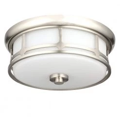 Home Decorators Collection Portland Court 14 in. Brushed Nickel LED Flush Mount Ceiling Light -Home Decorators Soldes brushed nickel home decorators collection flush mount lights 23952 c3 1000