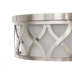 Home Decorators Collection 3-Light Brushed Nickel Flush Mount with Etched White Glass -Home Decorators Soldes brushed nickel home decorators collection flush mount lights 23956 4f 1000
