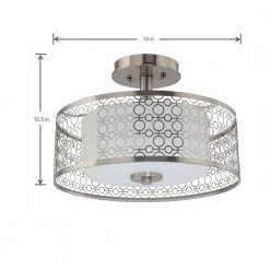 Home Decorators Collection Toberon 14 in. 1-Light Brushed Nickel LED Semi Flush Mount Ceiling Light -Home Decorators Soldes brushed nickel home decorators collection flush mount lights 7914hdc 1d 1000