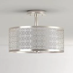 Home Decorators Collection Toberon 14 in. 1-Light Brushed Nickel LED Semi Flush Mount Ceiling Light -Home Decorators Soldes brushed nickel home decorators collection flush mount lights 7914hdc a0 1000