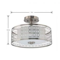 Home Decorators Collection Toberon 14 in. 1-Light Brushed Nickel LED Semi Flush Mount Ceiling Light -Home Decorators Soldes brushed nickel home decorators collection flush mount lights 7914hdc c3 1000