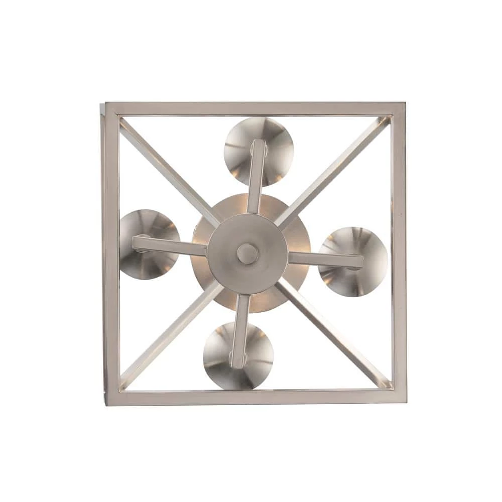 Home Decorators Collection Weyburn 16.5 in. 4-Light Brushed Nickel Lantern Farmhouse Semi-Flush Mount Kitchen Ceiling Light Fixture 11 Home Decorators Collection Weyburn 16.5 in. 4-Light Brushed Nickel Lantern Farmhouse Semi-Flush Mount Kitchen Ceiling Light Fixture - Image 9