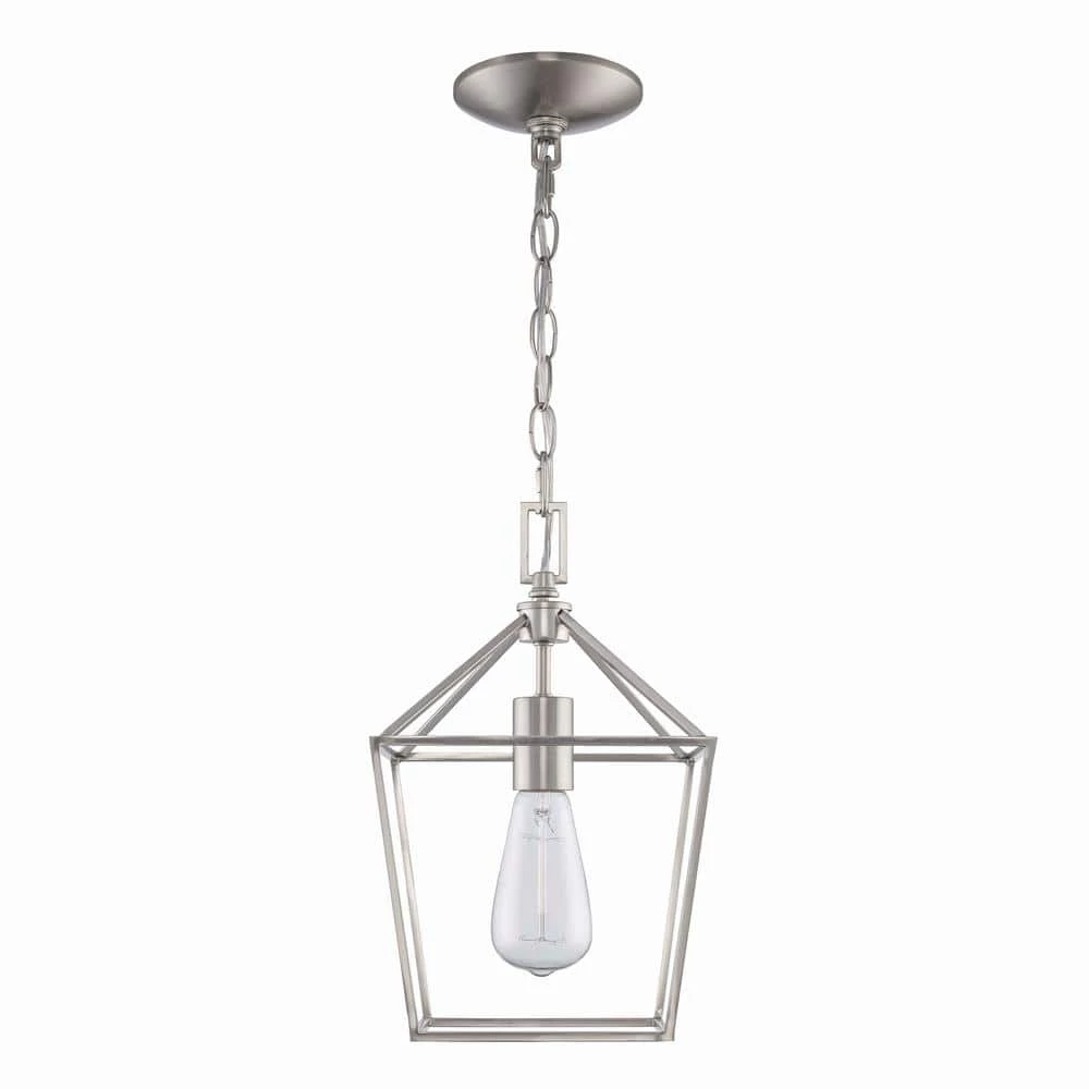 Home Decorators Collection Weyburn 1-Light Caged Brushed Nickel Farmhouse Hanging Mini Kitchen Pendant Light 3 Home Decorators Collection Weyburn 1-Light Caged Brushed Nickel Farmhouse Hanging Mini Kitchen Pendant Light
