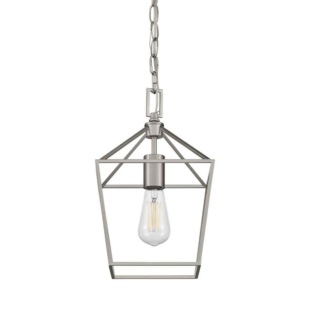 Home Decorators Collection Weyburn 1-Light Caged Brushed Nickel Farmhouse Hanging Mini Kitchen Pendant Light 12 Home Decorators Collection Weyburn 1-Light Caged Brushed Nickel Farmhouse Hanging Mini Kitchen Pendant Light - Image 10