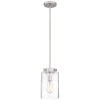 Home Decorators Collection Mullins 1-Light Brushed Nickel Mini Pendant with Clear Glass Shade