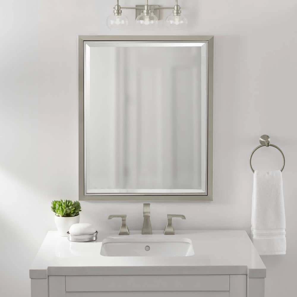 Home Decorators Collection Halyn 23 in. 3-Light Brushed Nickel Bathroom Vanity Light with Clear Glass Shades 15 Home Decorators Collection Halyn 23 in. 3-Light Brushed Nickel Bathroom Vanity Light with Clear Glass Shades - Image 13