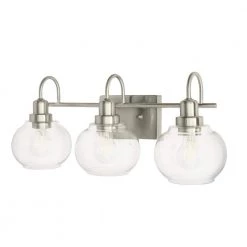Home Decorators Collection Halyn 23 in. 3-Light Brushed Nickel Bathroom Vanity Light with Clear Glass Shades 23 Home Decorators Collection Halyn 23 in. 3-Light Brushed Nickel Bathroom Vanity Light with Clear Glass Shades -Home Decorators Soldes brushed nickel home decorators collection vanity lighting 1019hdcbndi 44 1000