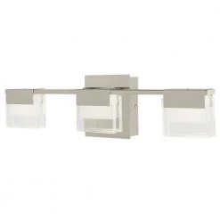 Home Decorators Collection VICINO 3-Light Brushed Nickel Integrated LED Bathroom Vanity Light Bar