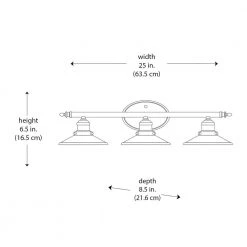 Home Decorators Collection Glenhurst 25 in. 3-Light Brushed Nickel Farmhouse Bathroom Vanity Light Fixture with Metal Shades -Home Decorators Soldes brushed nickel home decorators collection vanity lighting hd 8003 bn fa 1000