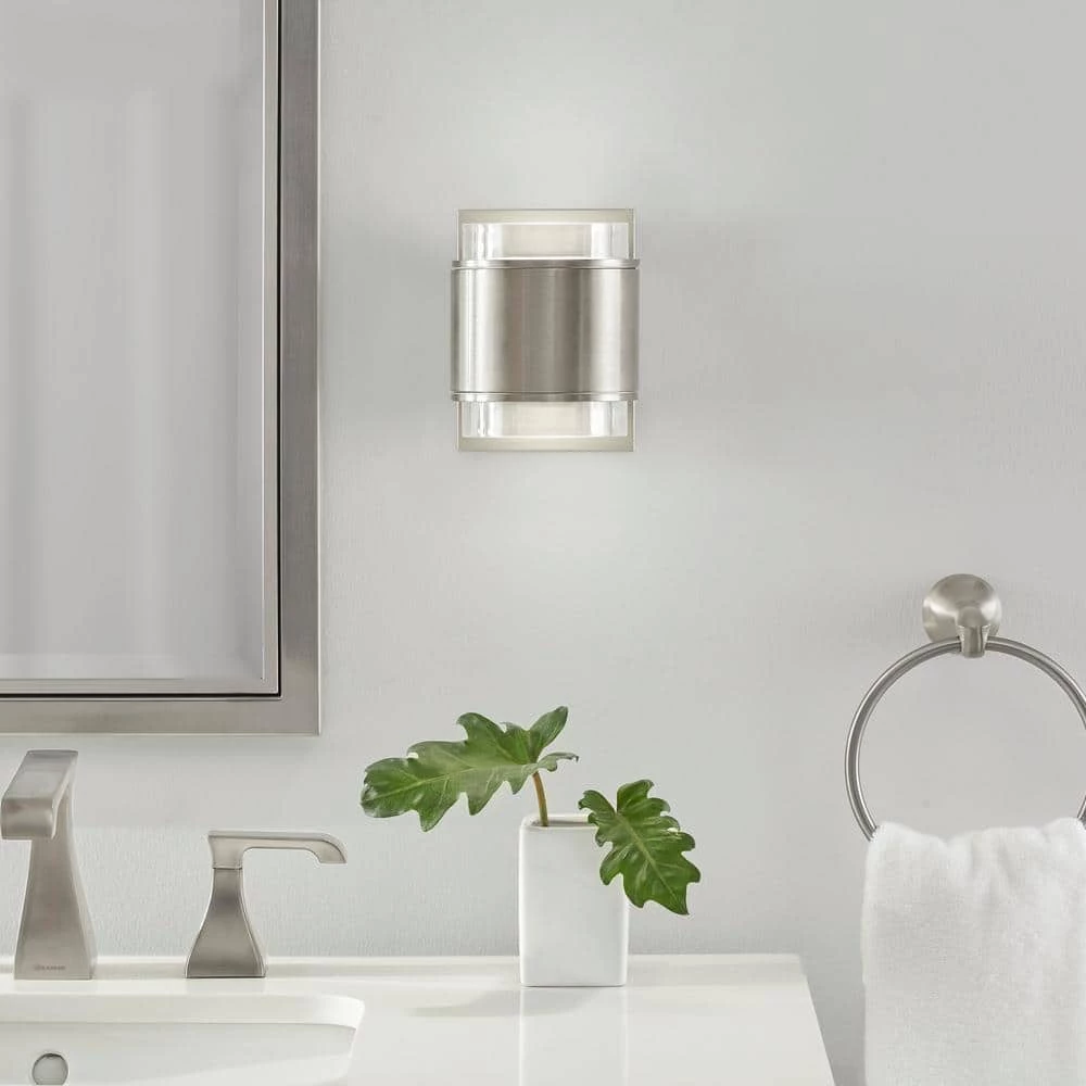 Home Decorators Collection Upton Brushed Nickel LED Sconce 8 Home Decorators Collection Upton Brushed Nickel LED Sconce - Image 6