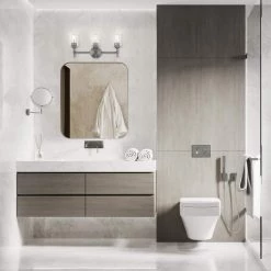 Home Decorators Collection Ayelen 22 in. 3-Light Brushed Nickel Modern Bathroom Vanity Light -Home Decorators Soldes brushed nickel with clear glass home decorators collection vanity lighting 39109 hbu 31 1000