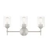 Home Decorators Collection Ayelen 22 in. 3-Light Brushed Nickel Modern Bathroom Vanity Light -Home Decorators Soldes brushed nickel with clear glass home decorators collection vanity lighting 39109 hbu 64 1000