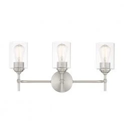Home Decorators Collection Ayelen 22 in. 3-Light Brushed Nickel Modern Bathroom Vanity Light
