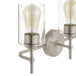 Home Decorators Collection Ayelen 22 in. 3-Light Brushed Nickel Modern Bathroom Vanity Light -Home Decorators Soldes brushed nickel with clear glass home decorators collection vanity lighting 39109 hbu c3 1000