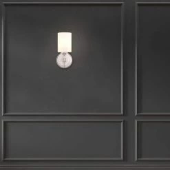 Home Decorators Collection Ayelen 1-Light Brushed Nickel Indoor Wall Sconce, Modern Wall Light -Home Decorators Soldes brushed nickel with clear glass home decorators collection wall sconces 39342 hbu 4f 1000
