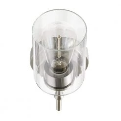 Home Decorators Collection Ayelen 1-Light Brushed Nickel Indoor Wall Sconce, Modern Wall Light -Home Decorators Soldes brushed nickel with clear glass home decorators collection wall sconces 39342 hbu 66 1000