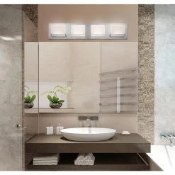 Home Decorators Collection Alberson Collection 4-Light Brushed Nickel LED Vanity Light with Frosted Acrylic Shade 31 Home Decorators Collection Alberson Collection 4-Light Brushed Nickel LED Vanity Light with Frosted Acrylic Shade -Home Decorators Soldes brushed nickel with frosted glass home decorators collection vanity lighting 28025 hbu 31 1000