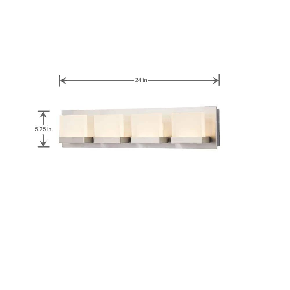 Home Decorators Collection Alberson Collection 4-Light Brushed Nickel LED Vanity Light with Frosted Acrylic Shade 5 Home Decorators Collection Alberson Collection 4-Light Brushed Nickel LED Vanity Light with Frosted Acrylic Shade - Image 3