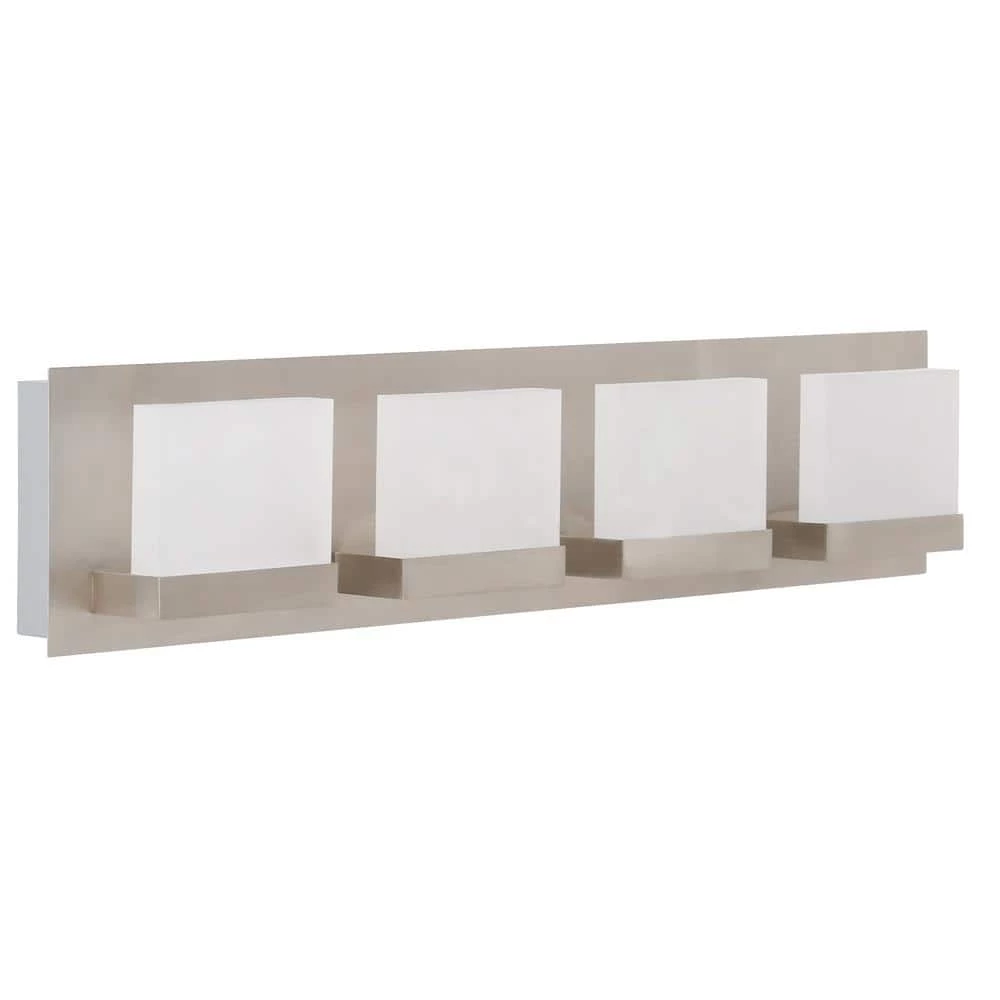 Home Decorators Collection Alberson Collection 4-Light Brushed Nickel LED Vanity Light with Frosted Acrylic Shade 8 Home Decorators Collection Alberson Collection 4-Light Brushed Nickel LED Vanity Light with Frosted Acrylic Shade - Image 6