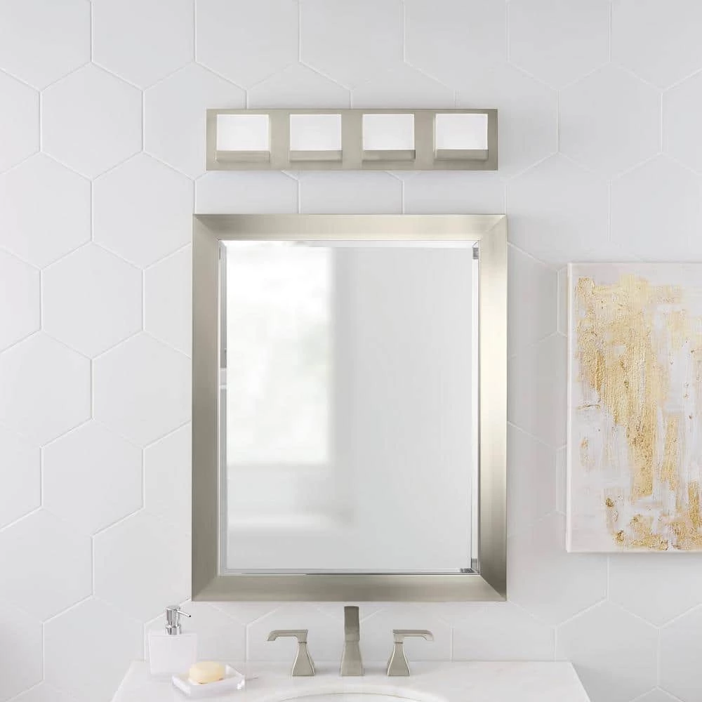 Home Decorators Collection Alberson Collection 4-Light Brushed Nickel LED Vanity Light with Frosted Acrylic Shade 16 Home Decorators Collection Alberson Collection 4-Light Brushed Nickel LED Vanity Light with Frosted Acrylic Shade - Image 14