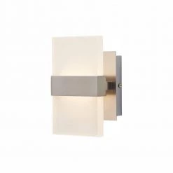 Home Decorators Collection Alberson 5 in. Brushed Nickel 2-Light LED Sconce
