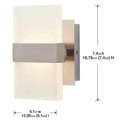 Home Decorators Collection Alberson 5 in. Brushed Nickel 2-Light LED Sconce -Home Decorators Soldes brushed nickel with frosted glass home decorators collection wall sconces 28616 hbur c3 1000