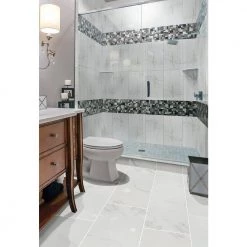 Home Decorators Collection Carrara 12 in. x 24 in. Polished Porcelain Stone Look Floor and Wall Tile (16 sq. ft./Case) -Home Decorators Soldes carrara home decorators collection porcelain tile nhdcarr1224p e1 1000