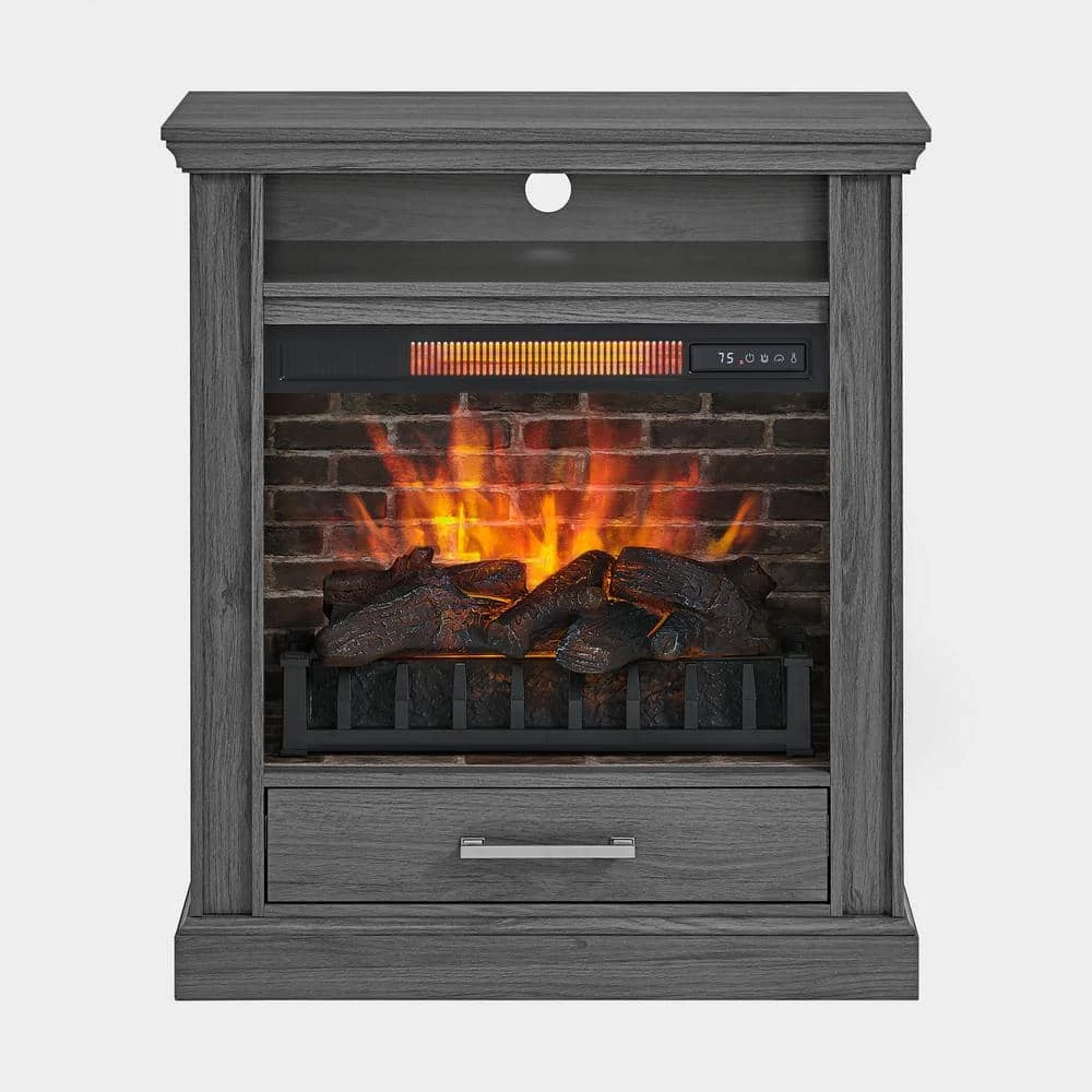 Home Decorators Collection Haswell 30.75 in. Freestanding Electric Fireplace TV Stand in Cashmere 4 Home Decorators Collection Haswell 30.75 in. Freestanding Electric Fireplace TV Stand in Cashmere - Image 2