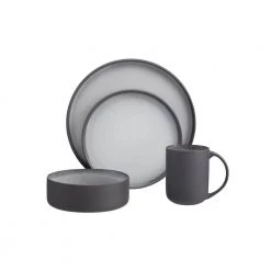 Home Decorators Collection Pierce 16-Piece Charcoal and Shadow Gray Contrast Stoneware Dinnerware Set (Service for 4) -Home Decorators Soldes charcoal and shadow gray home decorators collection dinnerware sets hl861650 66 1000