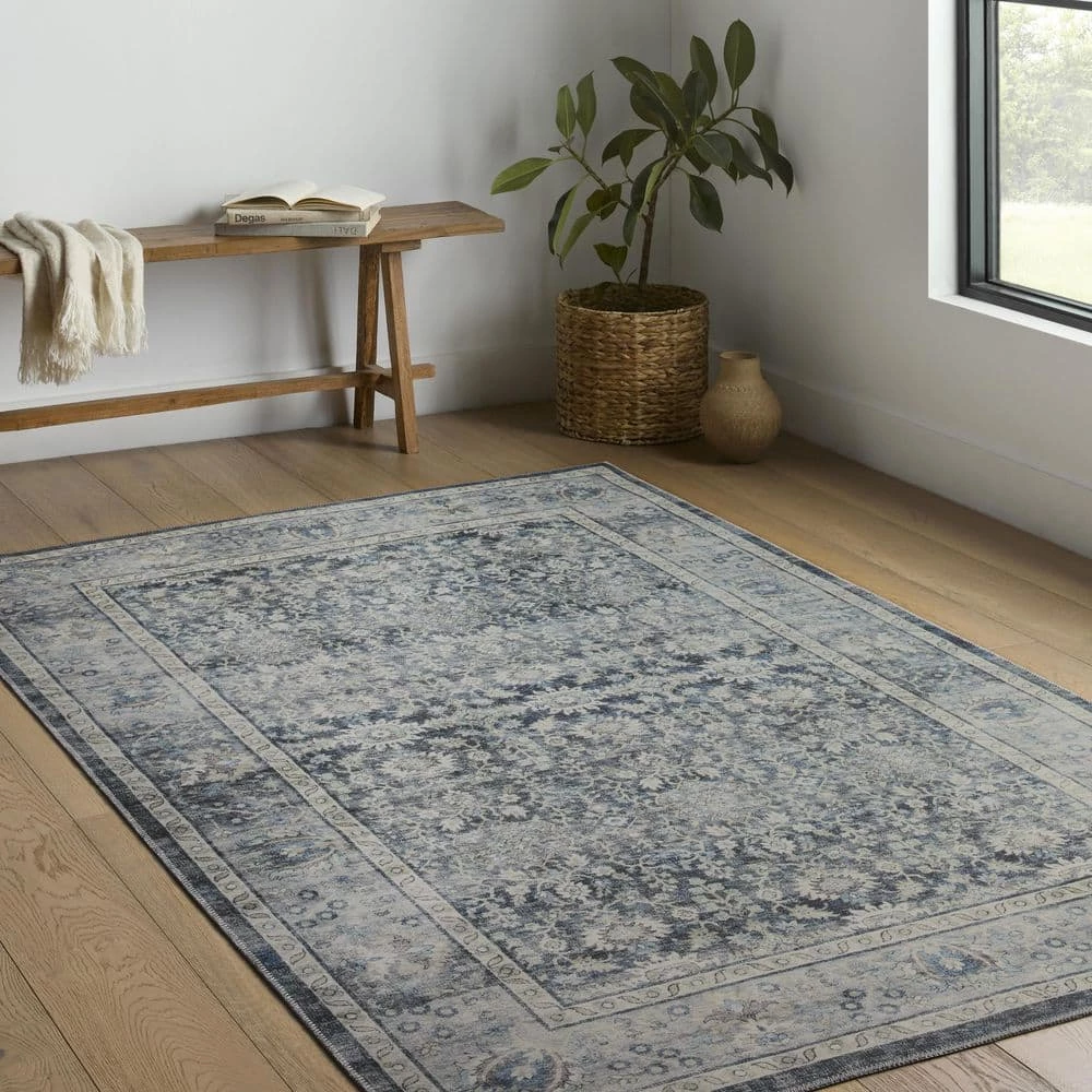 Home Decorators Collection Leesa Charcoal/Grey 7 ft. 6 in. x 9 ft. 6 in. Traditional Polyester Area Rug 4 Home Decorators Collection Leesa Charcoal/Grey 7 ft. 6 in. x 9 ft. 6 in. Traditional Polyester Area Rug - Image 2