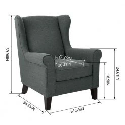 Home Decorators Collection Larkyn Charcoal Upholstered Accent Chair -Home Decorators Soldes charcoal home decorators collection accent chairs 170 1f 1000