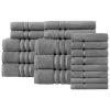 Home Decorators Collection Turkish Cotton Ultra Soft 18-Piece Bath Towel Set in Charcoal