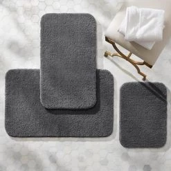 Home Decorators Collection Eloquence Charcoal 24 in. x 40 in. Nylon Machine Washable Bath Mat -Home Decorators Soldes charcoal home decorators collection bathroom rugs bath mats 398827 1d 1000