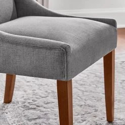 Home Decorators Collection Leaham Charcoal Upholstered Dining Chairs with Walnut Accents (Set of 2) -Home Decorators Soldes charcoal home decorators collection dining chairs 57 3 a0 1000