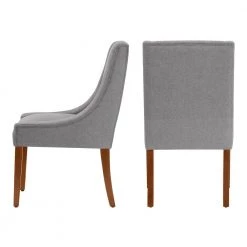 Home Decorators Collection Leaham Charcoal Upholstered Dining Chairs with Walnut Accents (Set of 2) -Home Decorators Soldes charcoal home decorators collection dining chairs 57 3 c3 1000