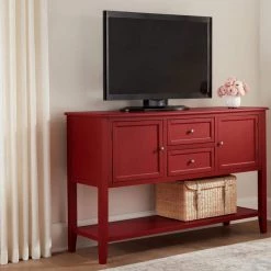 Home Decorators Collection Burton 56 in. Red Standard Rectangle Wood Console Table with Drawers -Home Decorators Soldes chili home decorators collection console tables sk19337r2 c 31 1000