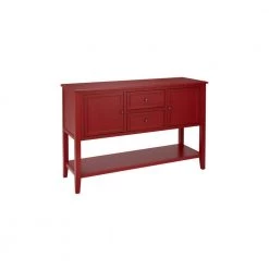 Home Decorators Collection Burton 56 in. Red Standard Rectangle Wood Console Table with Drawers