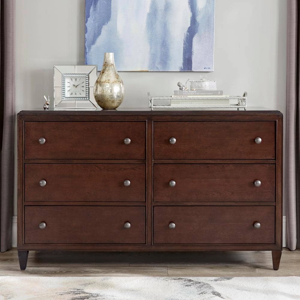 Home Decorators Collection Bonterra 6-Drawer Chocolate Dresser (56.69 in. W x 24.41 in. D x 35.85 in H) 11 Home Decorators Collection Bonterra 6-Drawer Chocolate Dresser (56.69 in. W x 24.41 in. D x 35.85 in H) - Image 9