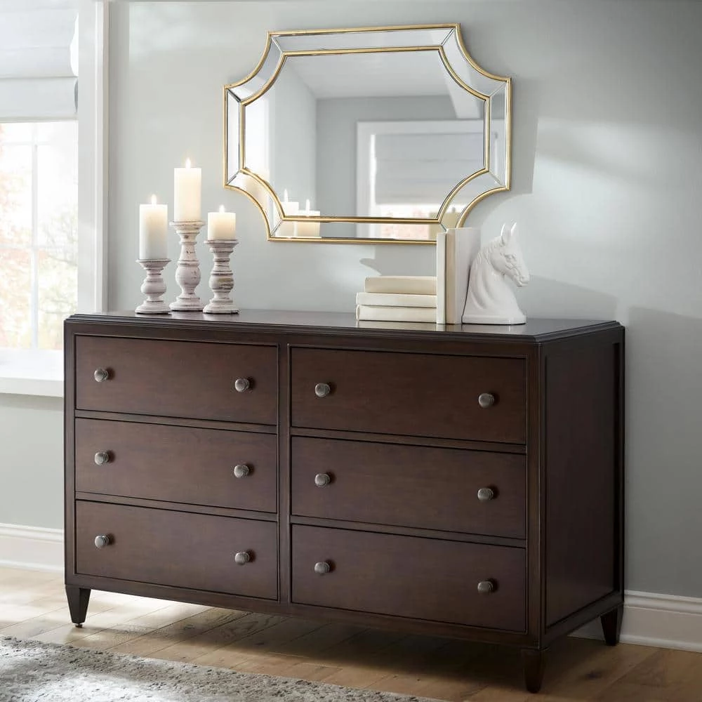 Home Decorators Collection Bonterra 6-Drawer Chocolate Dresser (56.69 in. W x 24.41 in. D x 35.85 in H) 10 Home Decorators Collection Bonterra 6-Drawer Chocolate Dresser (56.69 in. W x 24.41 in. D x 35.85 in H) - Image 8