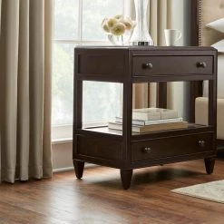 Home Decorators Collection Bonterra 2-Drawer Chocolate Nightstand (32.5 in. W x 21.65 in. D x 30.25 in. H) -Home Decorators Soldes chocolate home decorators collection nightstands hd 002 ns ch a0 1000