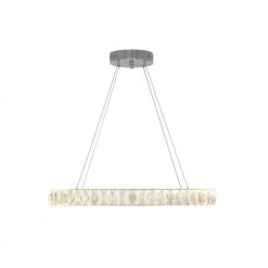 Home Decorators Collection 24 in. Chrome Integrated LED Pendant with Clear Crystals -Home Decorators Soldes chrome home decorators collection chandeliers 20748 001 1f 1000