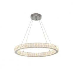 Home Decorators Collection 24 in. Chrome Integrated LED Pendant with Clear Crystals -Home Decorators Soldes chrome home decorators collection chandeliers 20748 001 c3 1000