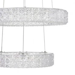 Home Decorators Collection Wesley Park 150-Watt Integrated LED Chrome Pendant Hanging Light with Clear Round Acrylic Ring Shades -Home Decorators Soldes chrome home decorators collection chandeliers 21222 1d 1000