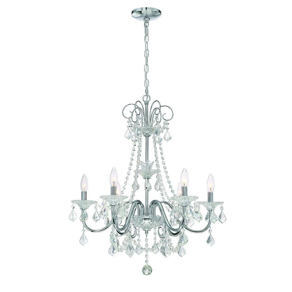 Home Decorators Collection Canterbury Park 6-Light Chrome Crystal Chandelier 3 Home Decorators Collection Canterbury Park 6-Light Chrome Crystal Chandelier