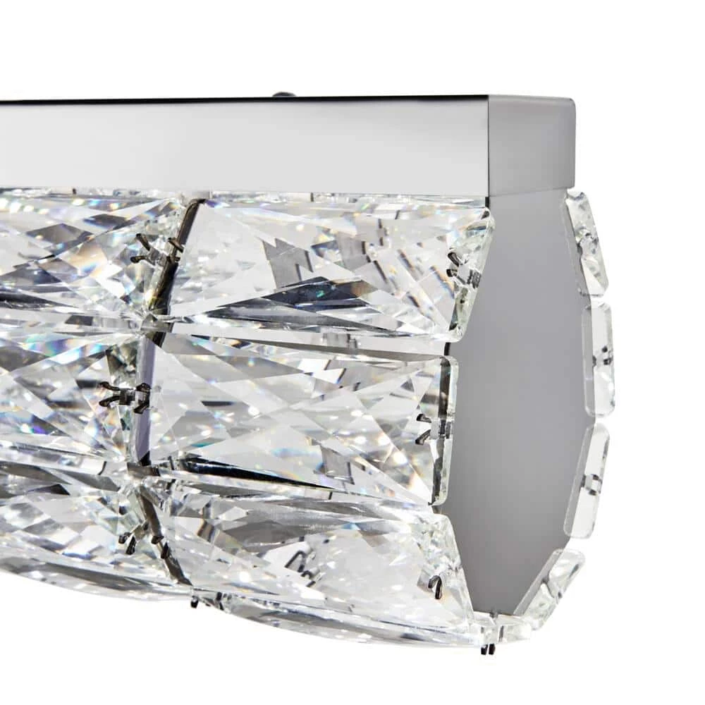 Home Decorators Collection Keighley 36 in. Integrated LED Chrome Modern Linear Chandelier for Dining Room or Kitchen Island with Crystal Shade 5 Home Decorators Collection Keighley 36 in. Integrated LED Chrome Modern Linear Chandelier for Dining Room or Kitchen Island with Crystal Shade - Image 3