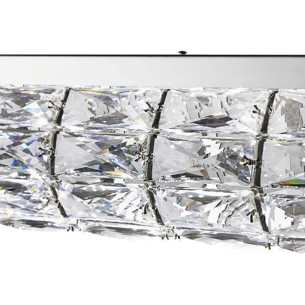 Home Decorators Collection Keighley 36 in. Integrated LED Chrome Modern Linear Chandelier for Dining Room or Kitchen Island with Crystal Shade 6 Home Decorators Collection Keighley 36 in. Integrated LED Chrome Modern Linear Chandelier for Dining Room or Kitchen Island with Crystal Shade - Image 4