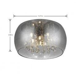 Home Decorators Collection 5-Light Chrome Glass Integrated LED Flush Mount with Clear Glass Beads -Home Decorators Soldes chrome home decorators collection flush mount lights 17160 77 1000