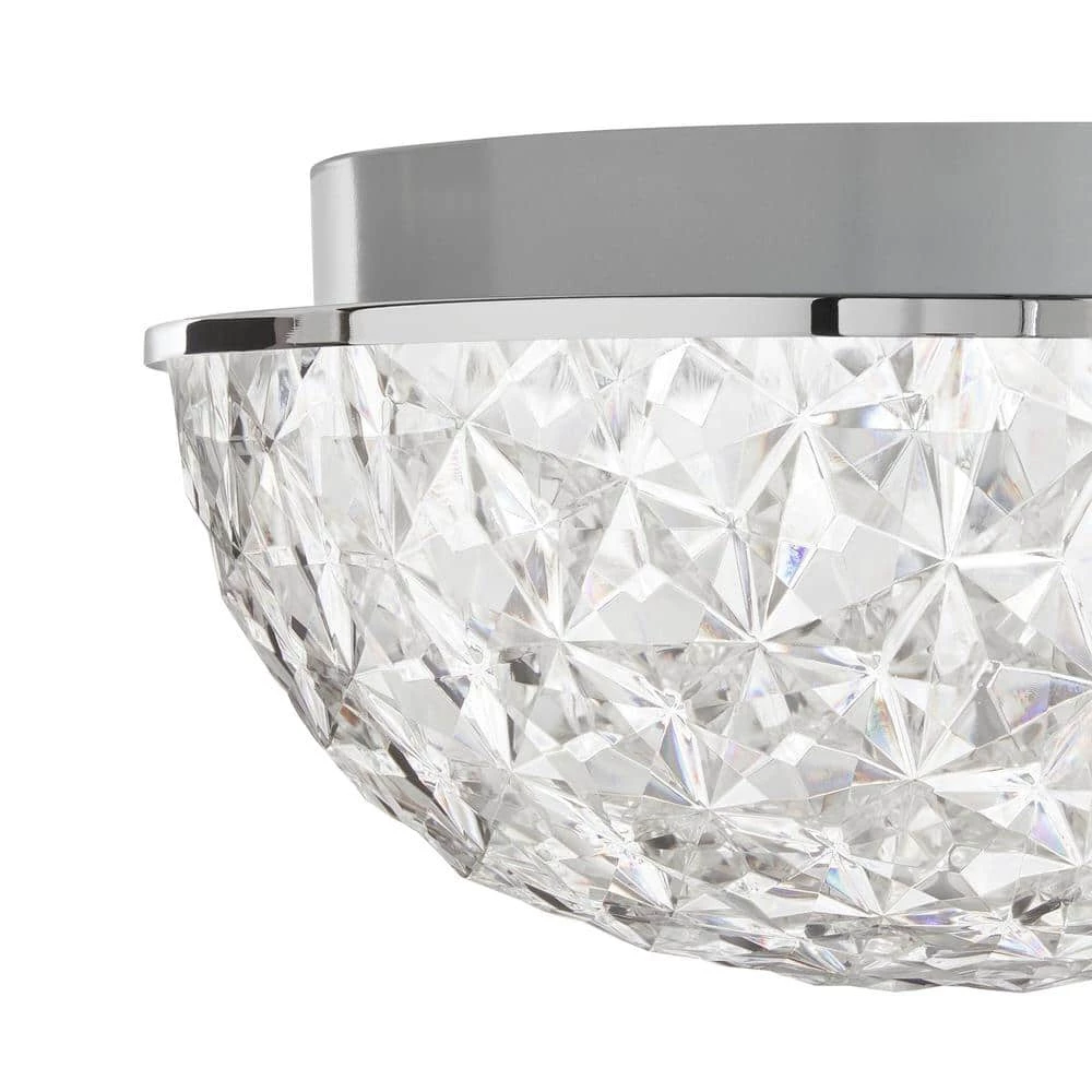 Home Decorators Collection Ellis Place 12.25 in. Chrome LED Round Flush Mount, Modern Ceiling Light 6 Home Decorators Collection Ellis Place 12.25 in. Chrome LED Round Flush Mount, Modern Ceiling Light - Image 4
