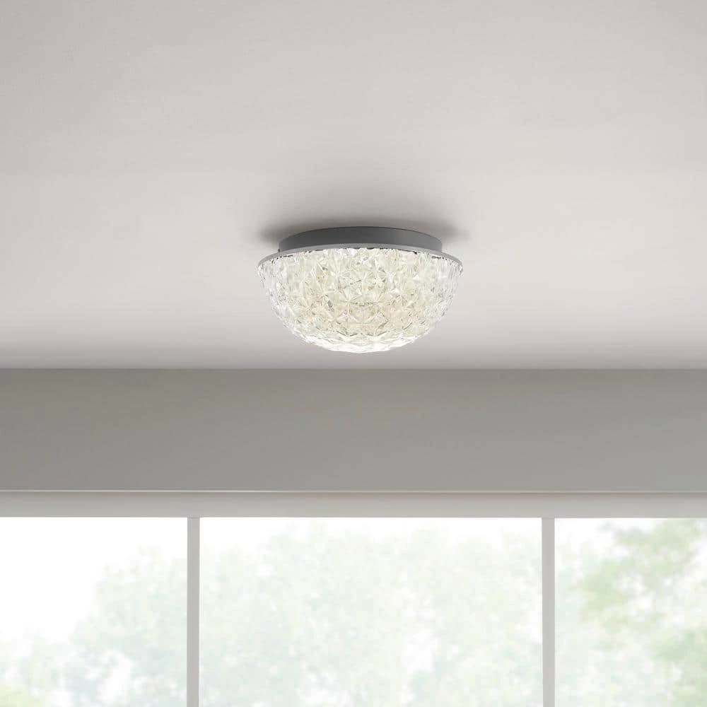 Home Decorators Collection Ellis Place 12.25 in. Chrome LED Round Flush Mount, Modern Ceiling Light 4 Home Decorators Collection Ellis Place 12.25 in. Chrome LED Round Flush Mount, Modern Ceiling Light - Image 2